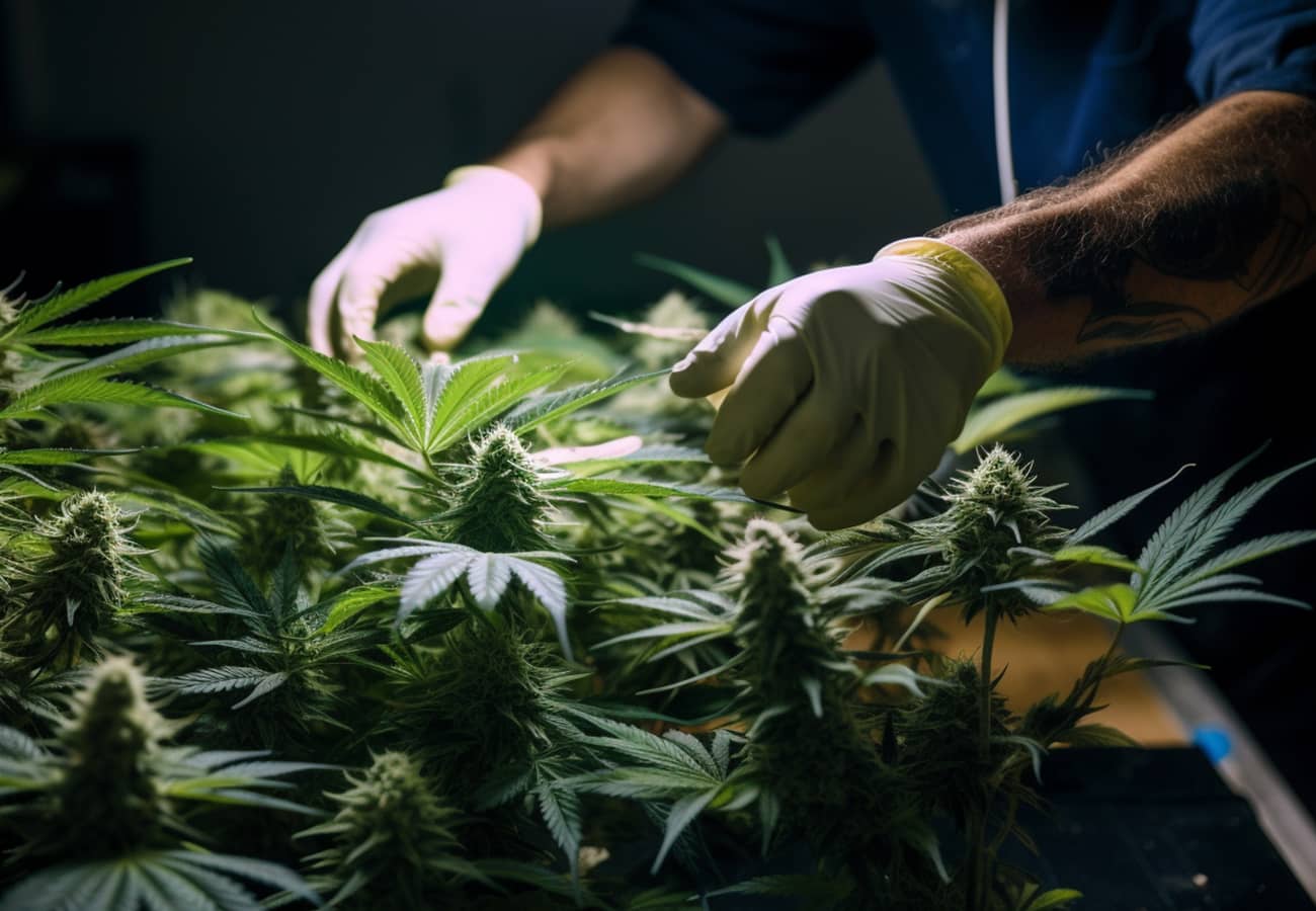 Cannabispflanze schneiden