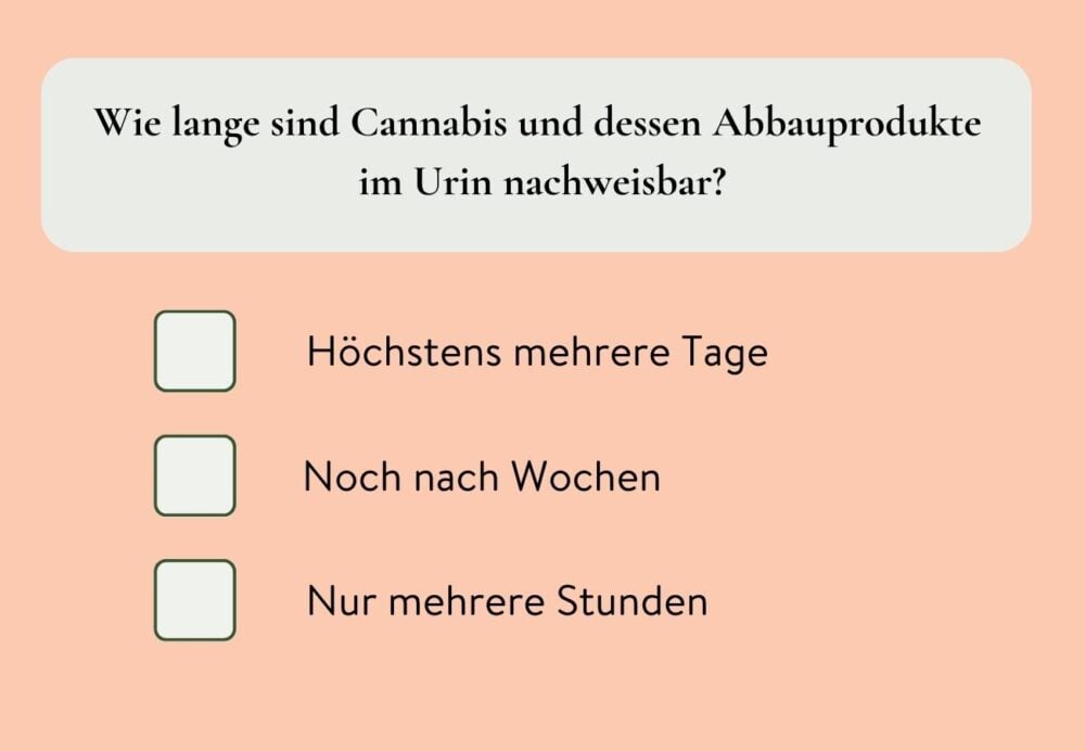 Wie lange sind Cannabis und dessen Abbauprodukte im Urin nachweisbar?