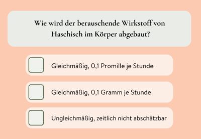 Wie wird der berauschende Wirkstoff von Haschisch im Körper abgebaut?