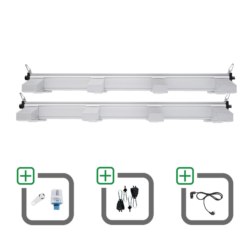 2x SANlight EVO 4-120 15 530W gesamt für 120x120 cm Sparset mit Magnet-Dimmer + Netzkabel + Aufhängung - Grow Guru