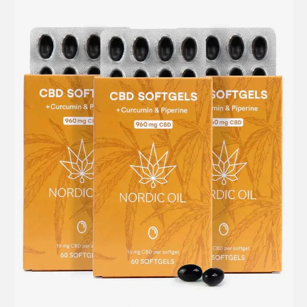 3FÜR2 CBD Kapseln 960mg mit Curcumin - Nordic Oil