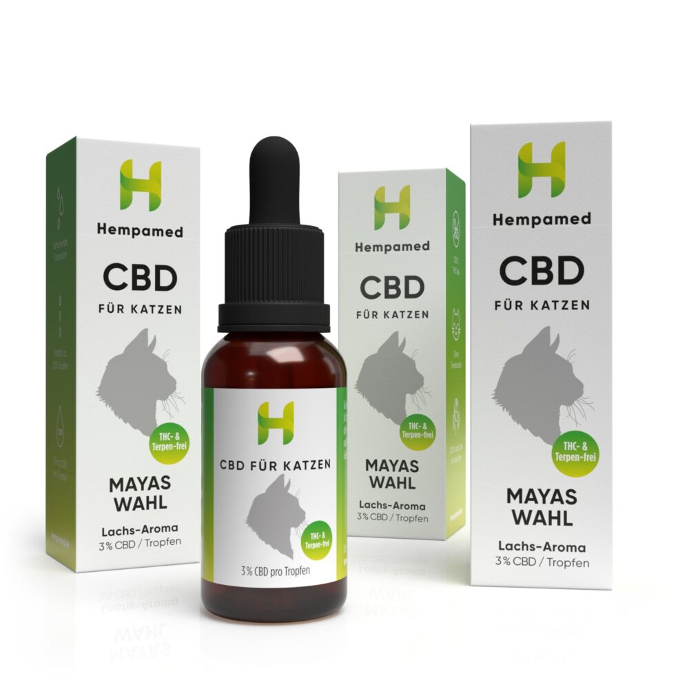 3x Premium CBD Öl für Katzen 3% Lachs-Aroma - Hempamed