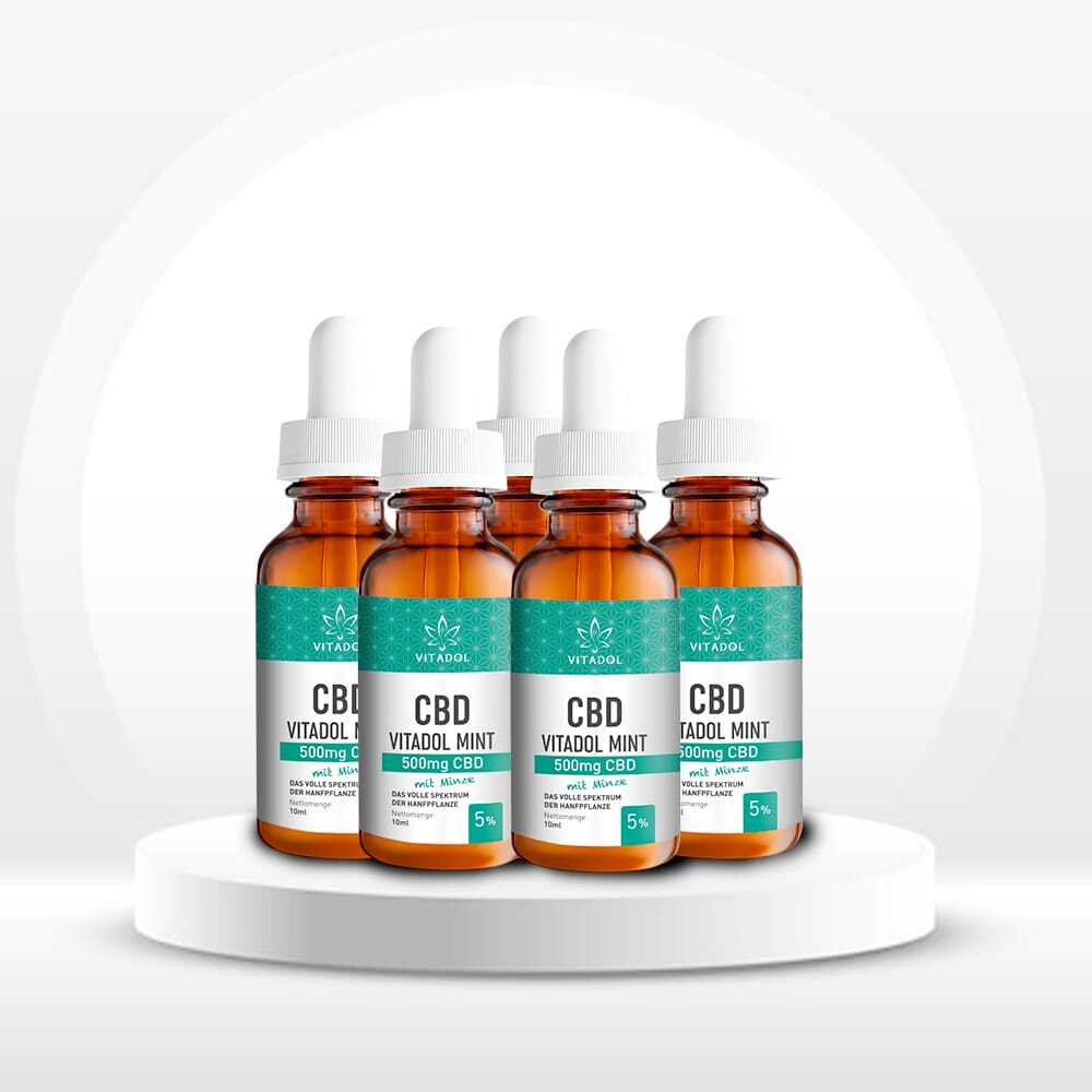 5 x Vitadol Mint CBD Öl 5% 10ml - CBDwelt