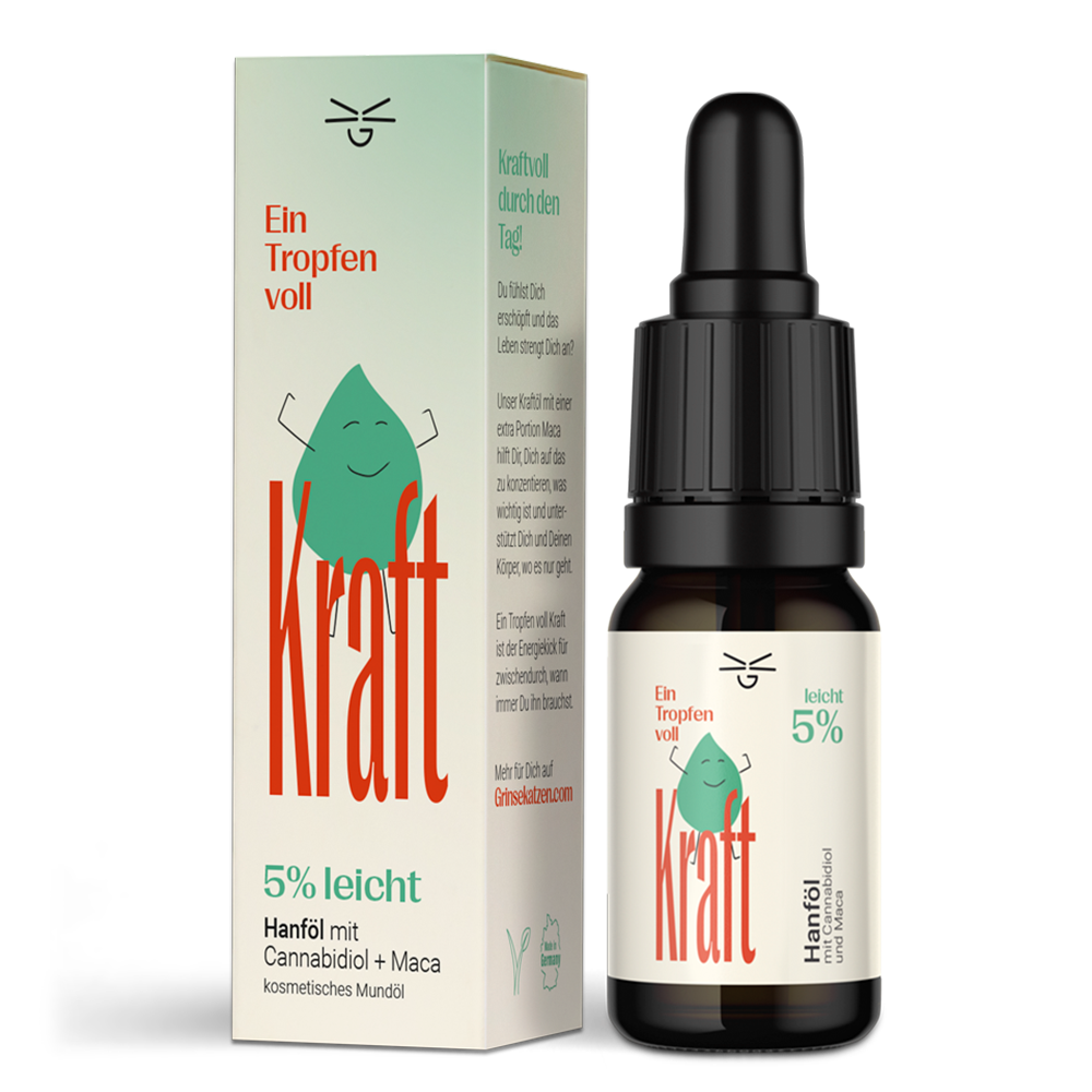 Ein Tropfen voll Kraft CBD Öl 5% - Grinsekatzen