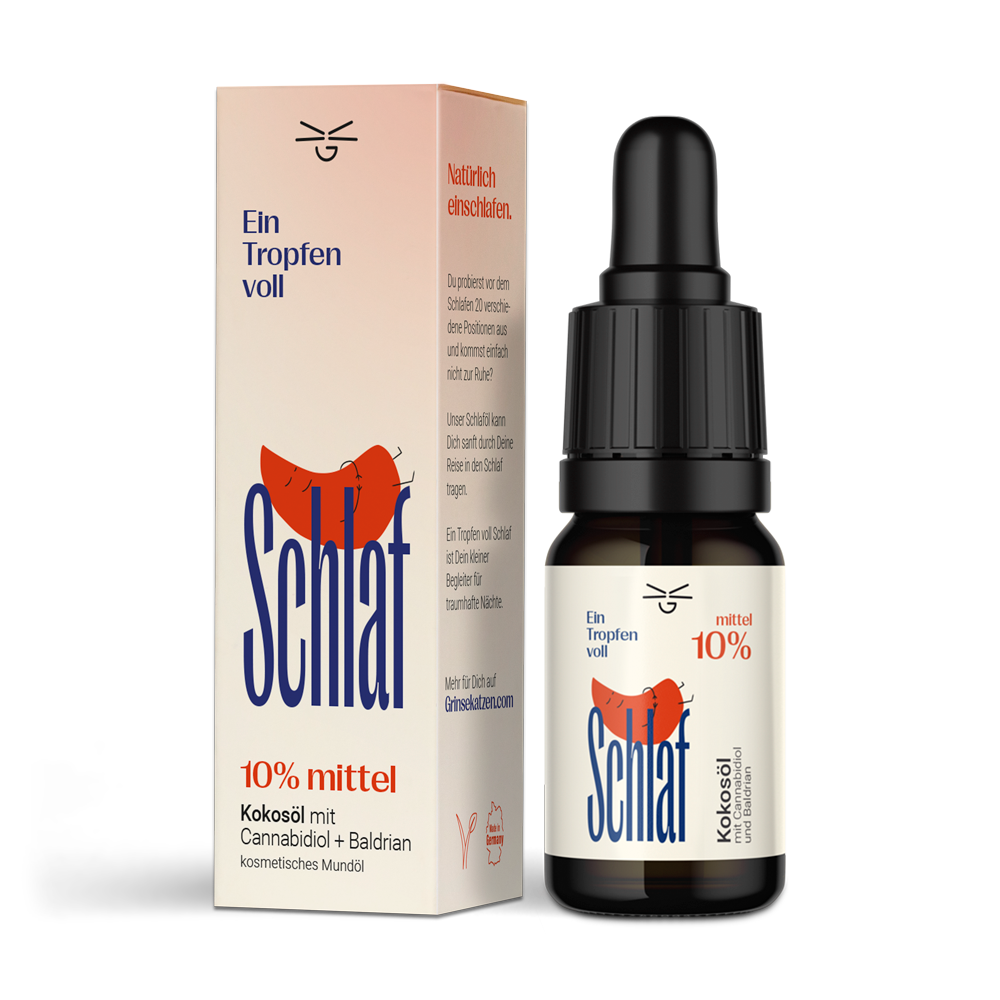 Ein Tropfen voll Schlaf CBD Öl 10% - Grinsekatzen