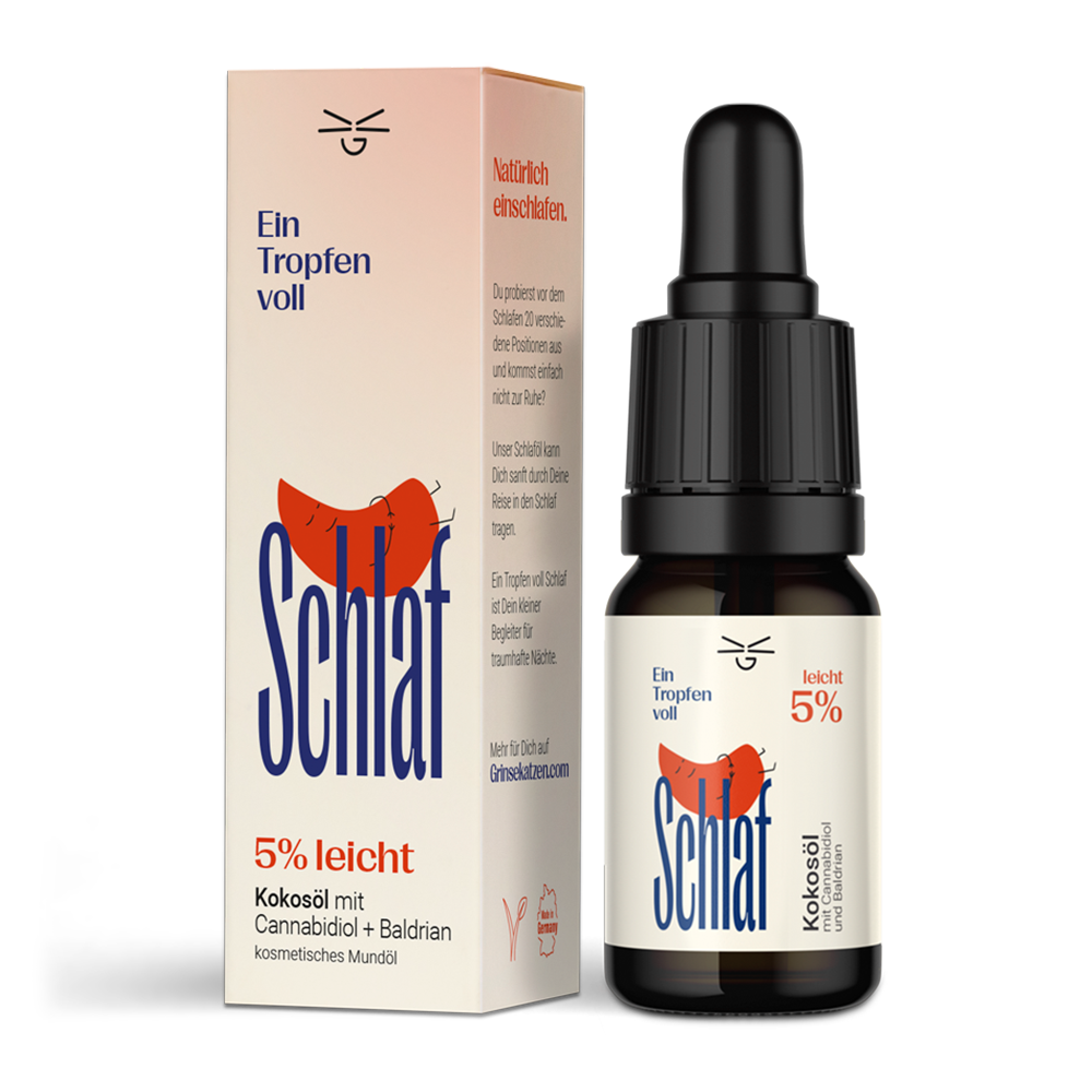 Ein Tropfen voll Schlaf CBD Öl 5% - Grinsekatzen