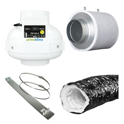 Mini Abluft-Set 125er 260 mit Silent-Schlauch - Grow Guru