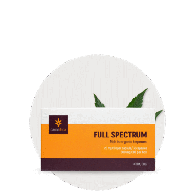 Premium CBD Kapseln mit CBDA 600 mg Vollspektrum - Cannadoca