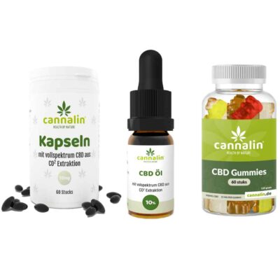 Probepaket 10% Vollspektrum und 10mg Kapseln und Gummies - Cannalin