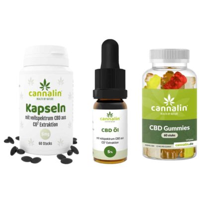 Probepaket 5% Vollspektrum und 5mg Kapseln und Gummies - Cannalin