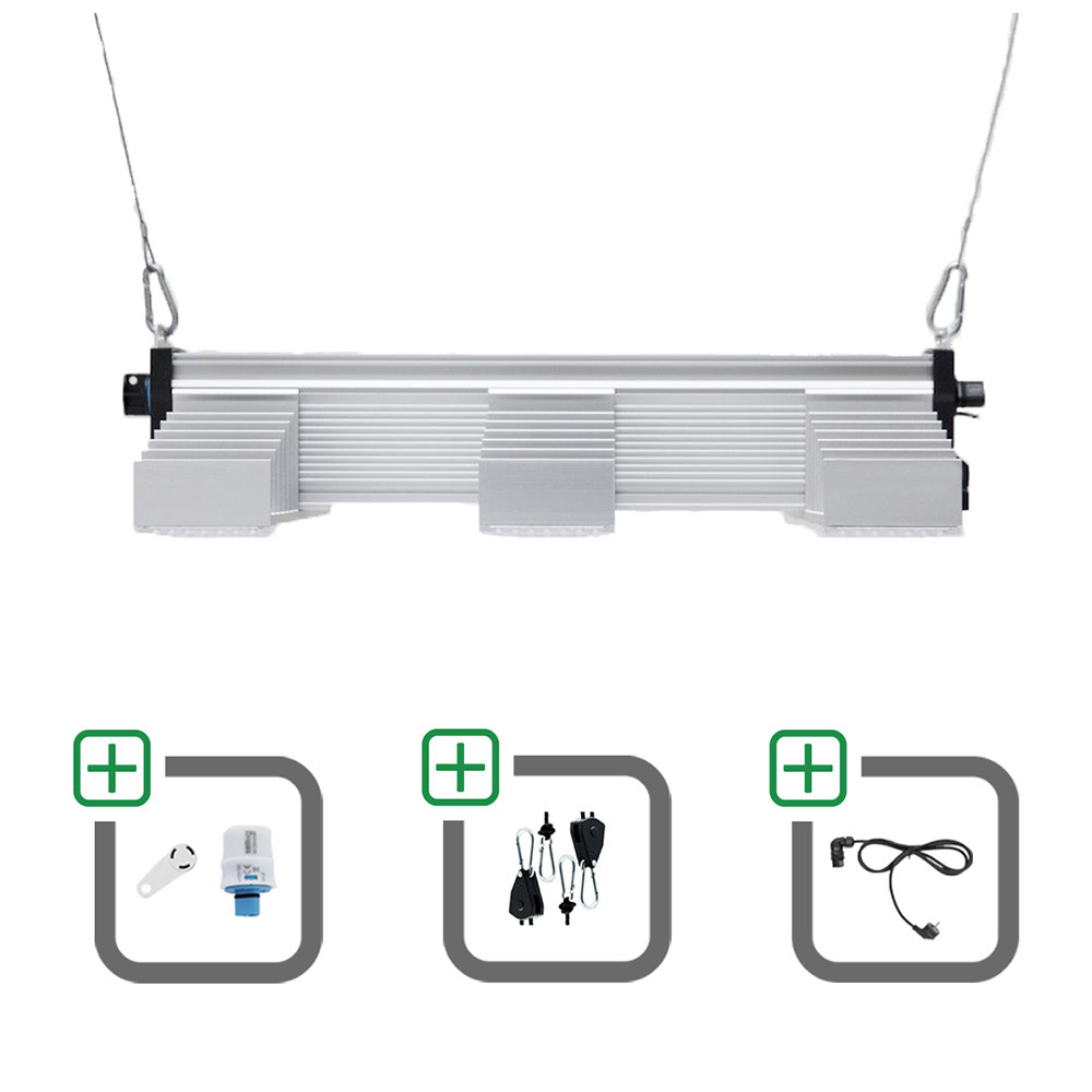 SANlight EVO 3-60 15 200W Sparset mit Magnet-Dimmer + Netzkabel + Aufhängung - Grow Guru