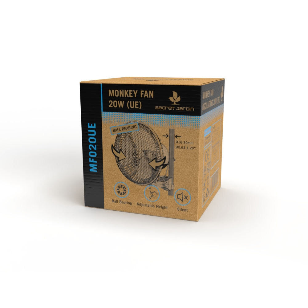 Secret Jardin Monkey Fan Oscillating 17cm 20W Ball Bearing - Happy Grow