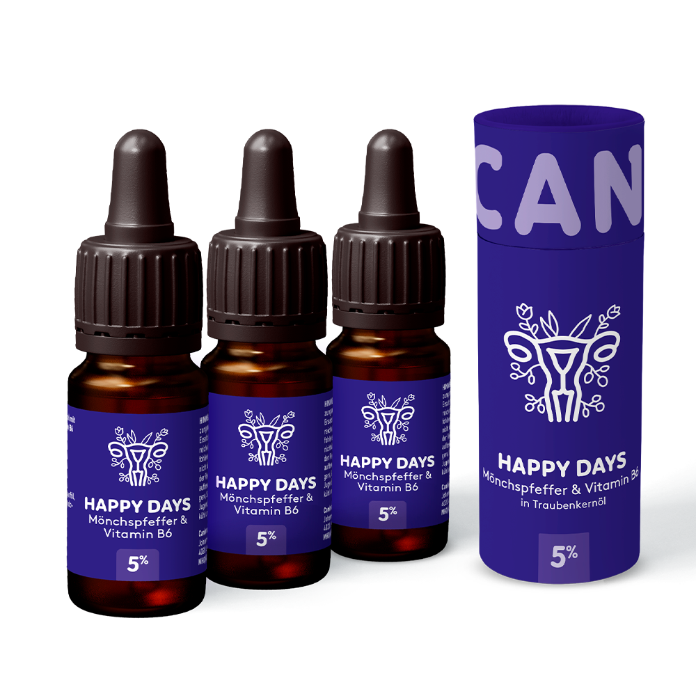 3x CBD Zyklusöl HAPPY DAYS 5% - Canimal