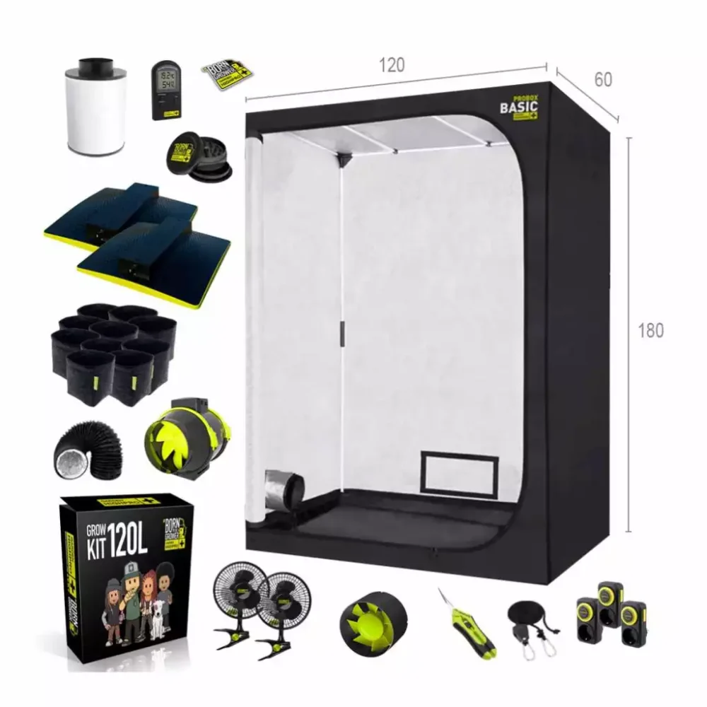 Growbox Set 120x60x180cm mit zwei LEDs 300 Watt Garden Highpro - Hanfjack