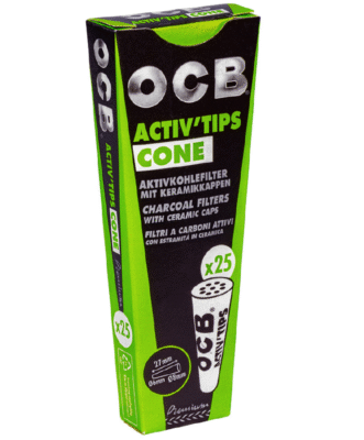 OCB Activ Tips Cone Aktivkohlefilter 6mm/8mm 20/25 - Bushdoctor