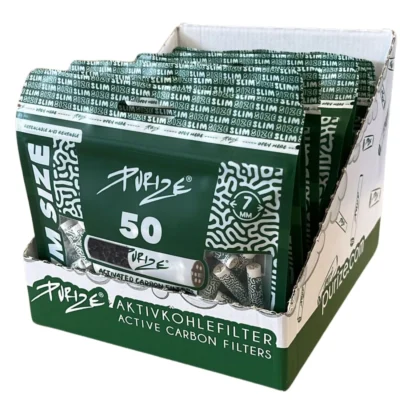 PURIZE Aktivkohlefilter Slim Size 7mm Weiß 10 Beutel - Hanfjack