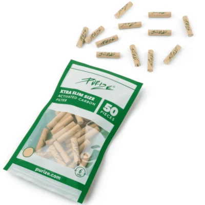 PURIZE Aktivkohlefilter XTRA Slim 6mm im Beutel Organic 50 Stück - Hanfjack