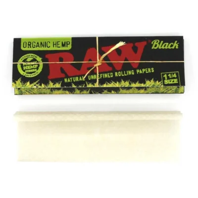 RAW Black Organic Hemp Papers 1 1/4 Size 50 Blatt - Hanfjack