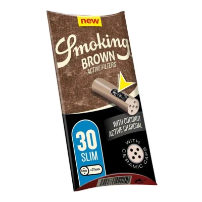 Smoking Brown Aktivkohlefilter Slim 6mm 30 Stück - Hanfjack