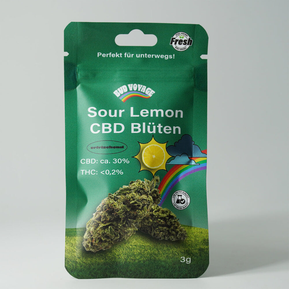 CBD Blüten BudVoyage Sour Lemon (30% CBD) - HANS Brainfood
