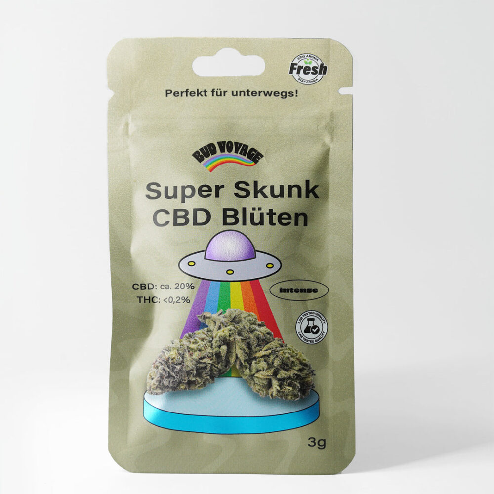 Super Skunk CBD Blüten von BudVoyage (20% CBD) - HANS Brainfood