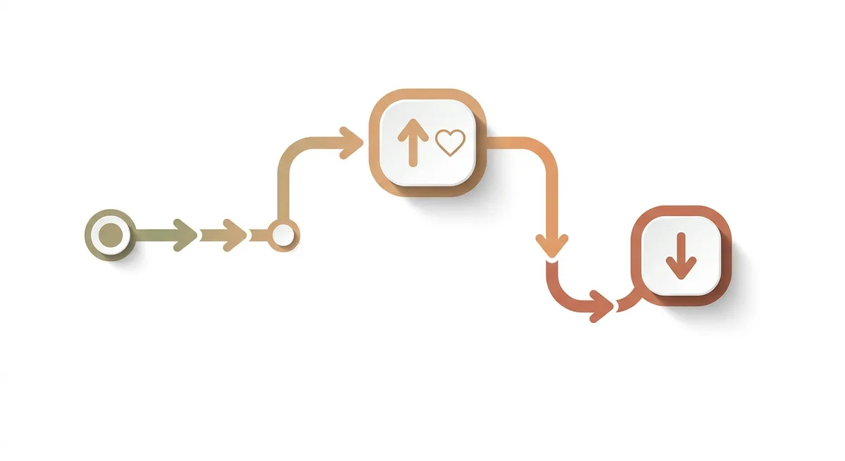 Schematische Darstellung von Blutdruckanstieg und anschließendem Abfall in zwei Phasen