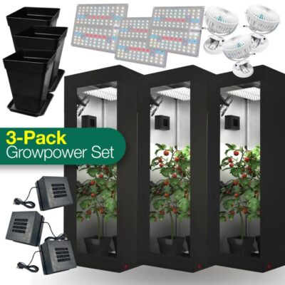 3er Set - Grow Box Growpower 40x40x160 - Triple Power Indoor - Bonsanto