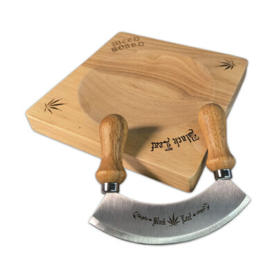 Black Leaf - Schneidebrett mit Wiegemesser – Präzise & Stilvoll zerkleinern - Bonsanto