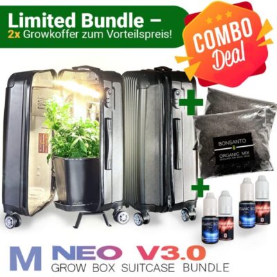 Double Grow Set M - 2x Indoor-Koffer mit LED