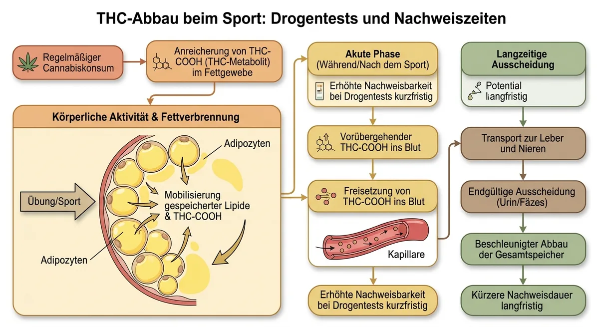 Diagramm zeigt THC-Freisetzung aus Fettzellen ins Blut waehrend koerperlicher Belastung