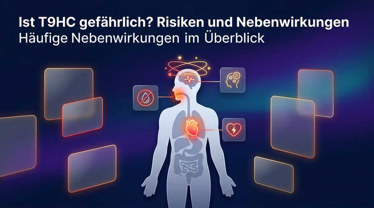 Menschliche Silhouette mit farbigen Markierungen an Kopf, Brust und Mund als Symbole fuer Nebenwirkungen